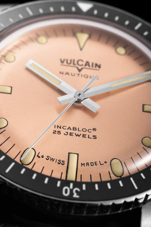 VULCAIN 窩路堅 Skindiver 潛水員系列200米鮭魚面機械腕錶 38mm 660170B87.BAC201