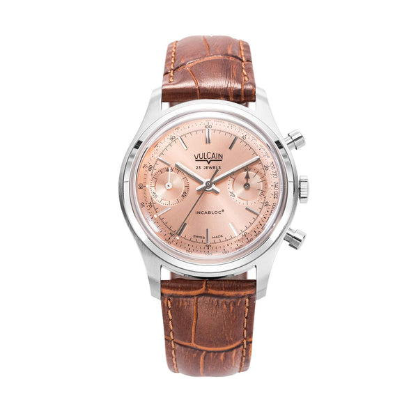 VULCAIN 窩路堅 1970系列鮭魚面計時碼錶 38mm 640109B80.BAN228