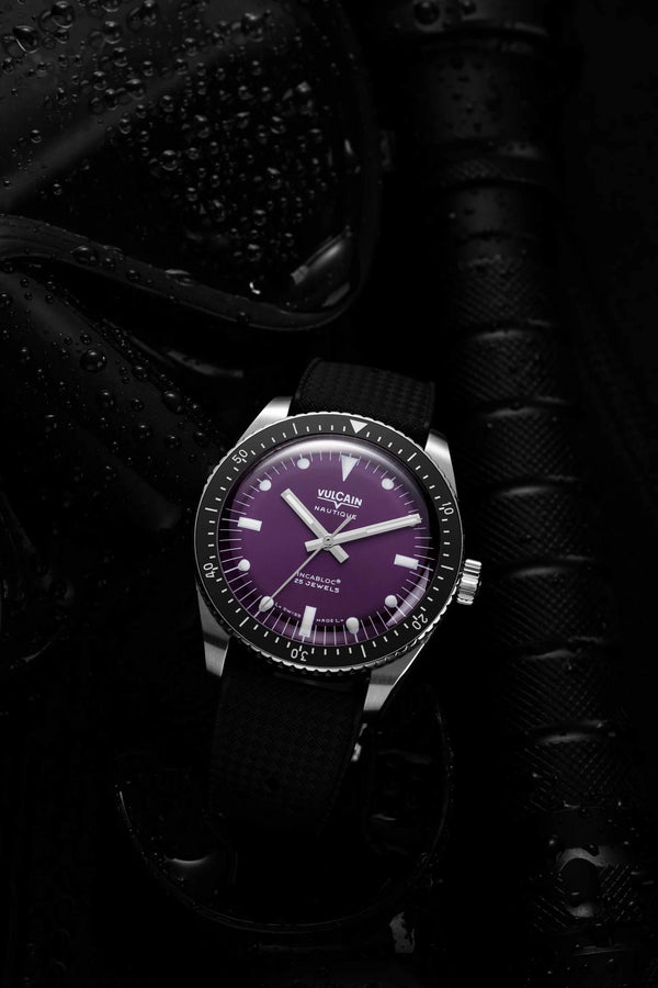 VULCAIN 窩路堅 Skindiver 潛水員系列200米紫面機械腕錶 38mm 660170AI7.BAR200