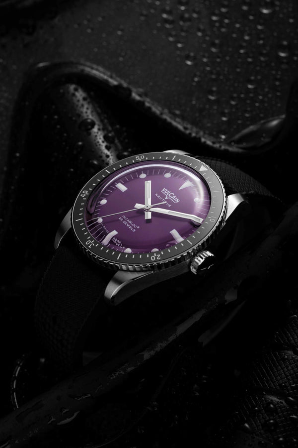 VULCAIN 窩路堅 Skindiver 潛水員系列200米紫面機械腕錶 38mm 660170AI7.BAR200