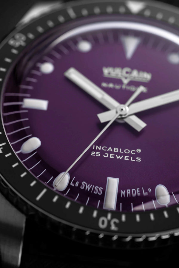VULCAIN 窩路堅 Skindiver 潛水員系列200米紫面機械腕錶 38mm 660170AI7.BAR200