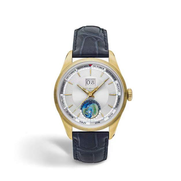 MONTBLANC 萬寶龍 1858系列Geosphere世界時區年曆18K萊姆金限量版30腕錶 42mm MB134027