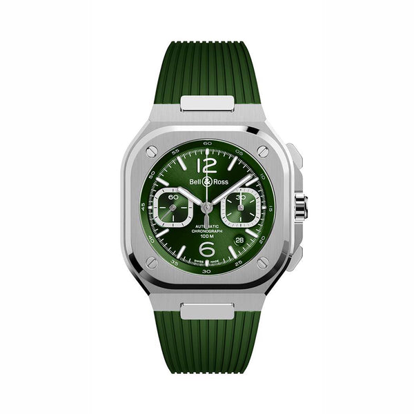 Bell & Ross 柏萊士 BR 05 Chrono Green Rubber 綠面計時碼表膠帶款 42mm