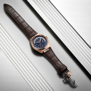 Frederique Constant 康斯登 HIGHLIFE 自製機芯世界時區18k玫瑰金台灣限定腕錶藍 41mm