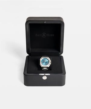 Bell & Ross 柏萊士 BR-05 GMT 兩地時區 Sky Blue 天空藍機械腕錶 41mm BR05G-PB-ST/SST