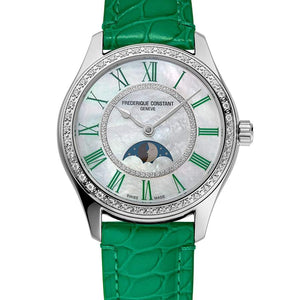 Frederique Constant 康斯登 Elegance Luna 優雅月亮系列機械真鑽月相腕錶 36mm FC-331MPWGRD3BD6 - 新萬國鐘錶