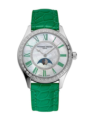 Frederique Constant 康斯登 Elegance Luna 優雅月亮系列機械真鑽月相腕錶 36mm FC-331MPWGRD3BD6 - 新萬國鐘錶