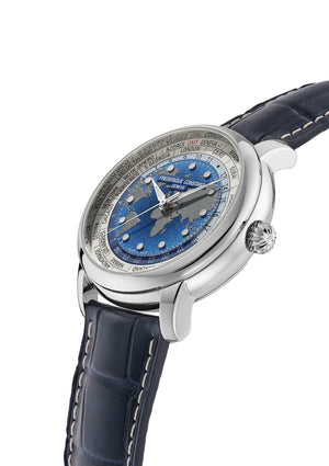 Frederique Constant 康斯登 Manufacture Classic Worldtimer 自製機芯世界時區腕錶 40mm FC-719BLW3H6 - 新萬國鐘錶