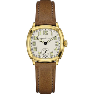 Hamilton 漢米爾頓美國經典系列 Cushion Mechanical 黃金色PVD小秒針手上鍊機芯 30mm H36119520