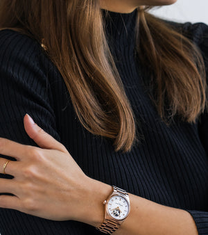 Frederique Constant 康斯登 HIGHLIFE 心跳鏤空玫瑰金真鑽機械腕錶 34mm FC-310MPWD2NH4B - 新萬國鐘錶