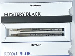 MontBlanc 萬寶龍鋼珠筆筆芯(藍) 尺寸: 細 F尖 /  鋼珠筆筆芯(黑) 尺寸: 中 M尖 一組兩盒共四支入