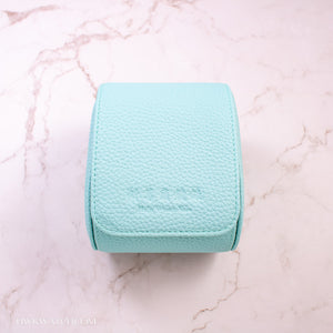 單格高雅旅行手錶收納盒 | 湖水綠 + 柔和灰內襯 | 荔枝紋