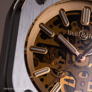 Bell & Ross 柏萊士 BR-05 SKELETON GOLDEN 鏤空金色透明錶盤機械腕錶 40mm BR05A-CH-SKST/SST