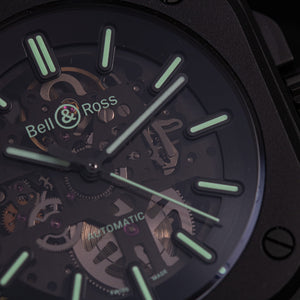 Bell & Ross 柏萊士 BR-05 SKELETON BLACK LUM CERAMIC 黑色陶瓷夜光鏤空腕錶 41mm BR05A-BLM-SKCE/SCE