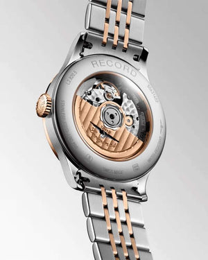 LONGINES 浪琴 Record 開創者系列不鏽鋼及18K玫瑰金天文台認證 40mm L28215117