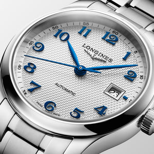 LONGINES 浪琴 MASTER 巨擘系列藍鋼針自動機械女錶 30mm L2.449.4.73.6 - 新萬國鐘錶