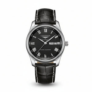 LONGINES 浪琴 Master 巨擘系列年曆功能顯示麥粒紋羅馬時標機械錶 40mm L29104517 - 新萬國鐘錶