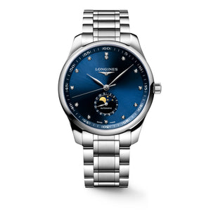 LONGINES 浪琴 MASTER 巨擘系列月相真鑽機械腕錶 42mm L29194976 - 新萬國鐘錶