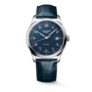 LONGINES 浪琴 MASTER 巨擘系列藍色麥粒紋自動機械腕錶 41mm L2.950.4.93.2