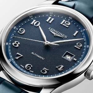 LONGINES 浪琴 MASTER 巨擘系列藍色麥粒紋自動機械腕錶 41mm L2.950.4.93.2 - 新萬國鐘錶