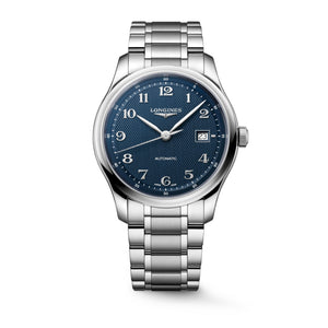 LONGINES 浪琴 MASTER 巨擘系列藍色麥粒紋自動機械腕錶 41mm L2.950.4.93.6