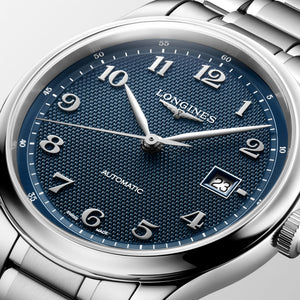 LONGINES 浪琴 MASTER 巨擘系列藍色麥粒紋自動機械腕錶 41mm L2.950.4.93.6 - 新萬國鐘錶