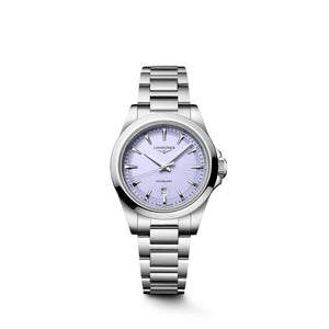 LONGINES 浪琴 Conquest 征服者系列優雅時尚薰衣草紫運動石英腕錶 30mm L33504026