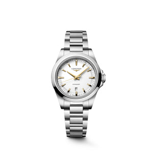 LONGINES 浪琴 Conquest 征服者系列優雅時尚銀白色運動石英腕錶 30mm L33504126