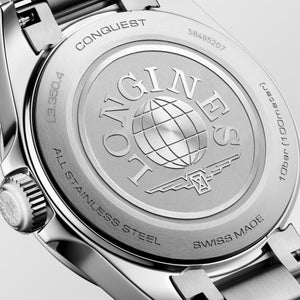 LONGINES 浪琴 Conquest 征服者系列優雅時尚薄荷藍運動石英腕錶 30mm L33504926