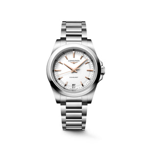 LONGINES 浪琴 Conquest 征服者系列銀白色優雅時尚運動石英腕錶 34mm L34604186