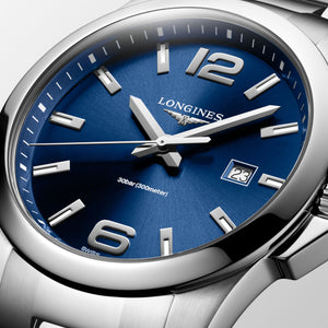 LONGINES 浪琴 Conquest 征服者系列300米防水石英腕錶 43mm L37604966 - 新萬國鐘錶