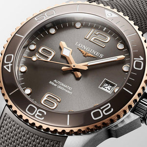 LONGINES 浪琴深海征服者系列浪鬼陶瓷潛水機械錶灰金PVD 39mm L37803789 - 新萬國鐘錶