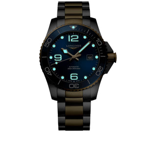 LONGINES 浪琴 HydroConquest 深海征服者系列浪鬼藍金黃色PVD塗層陶瓷潛水機械腕錶 43mm L37823967 - 新萬國鐘錶