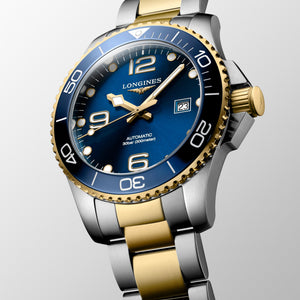 LONGINES 浪琴 HydroConquest 深海征服者系列浪鬼藍金黃色PVD塗層陶瓷潛水機械腕錶 43mm L37823967 - 新萬國鐘錶