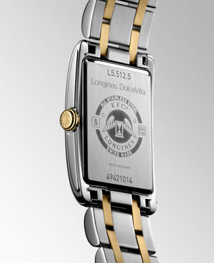 LONGINES 浪琴 DolceVita 多情系列18k黃金不銹鋼雙色優雅石英腕錶  23.30 X 37.00 mm L55125707