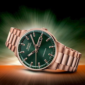 MIDO 美度 Commander 香榭系列 Datoday PVD玫瑰金星期日期顯示優雅機械腕錶 40mm M0214303309100 - 新萬國鐘錶
