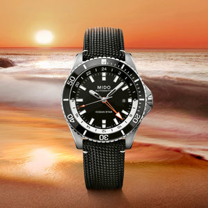 Mido 美度 Ocean Star 海洋之星 GMT 兩地時區陶瓷圈200米潛水機械錶 44mm M0266291705101