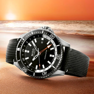 Mido 美度 Ocean Star 海洋之星 GMT 兩地時區陶瓷圈200米潛水機械錶 44mm M0266291705101