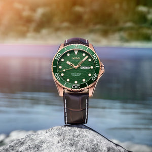 Mido 美度 Ocean Star 200C 海洋之星陶瓷圈200米PVD玫瑰金潛水腕錶 42.5mm M0424303609100