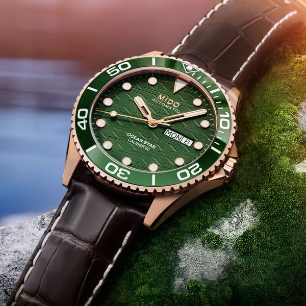 Mido 美度 Ocean Star 200C 海洋之星陶瓷圈200米PVD玫瑰金潛水腕錶 42.5mm M0424303609100