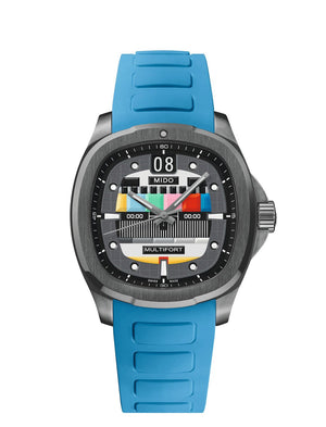 MIDO 美度 MULTIFORT 先鋒系列 TV Big Date S01E02 電視機大日期窗彩色圖案限量腕錶 40mm M0495263308101
