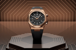 MIDO 美度 MULTIFORT 8 Two Crowns 先鋒系列PVD玫瑰金雙錶冠八角形錶圈機械錶 40mm M0475073705100