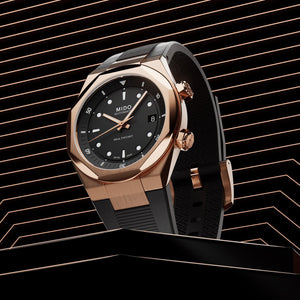 MIDO 美度 MULTIFORT 8 Two Crowns 先鋒系列PVD玫瑰金雙錶冠八角形錶圈機械錶 40mm M0475073705100