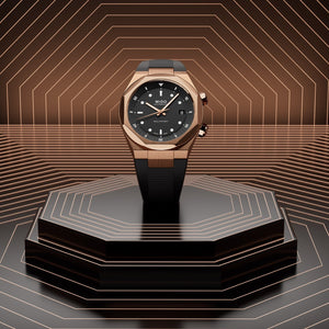 MIDO 美度 MULTIFORT 8 Two Crowns 先鋒系列PVD玫瑰金雙錶冠八角形錶圈機械錶 40mm M0475073705100