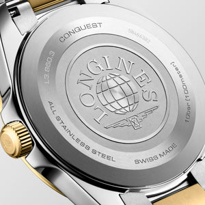 LONGINES 浪琴 Conquest 征服者系列黃金色PVD優雅時尚運動石英腕錶 41mm L3.860.3.52.7 L38603527