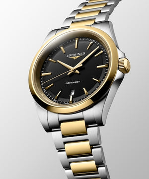 LONGINES 浪琴 Conquest 征服者系列黃金色PVD優雅時尚運動石英腕錶 41mm L3.860.3.52.7 L38603527
