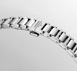 LONGINES 浪琴 Conquest 征服者系列綠面優雅時尚運動石英腕錶 34mm L3.460.4.09.6 L34604096