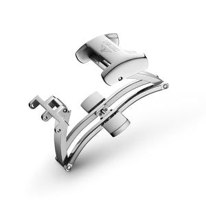 【LONGINES 浪琴原廠配件】不銹鋼蝴蝶錶扣 18mm - 新萬國鐘錶