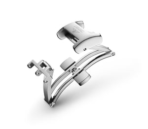 【LONGINES 浪琴原廠配件】不銹鋼蝴蝶錶扣 18mm - 新萬國鐘錶
