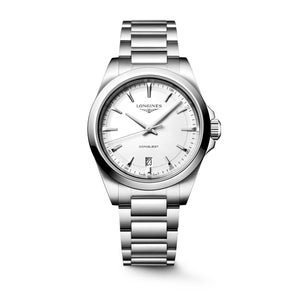 LONGINES 浪琴 Conquest 征服者系列白面優雅時尚運動石英腕錶 38mm L3.750.4.12.6 L37504126